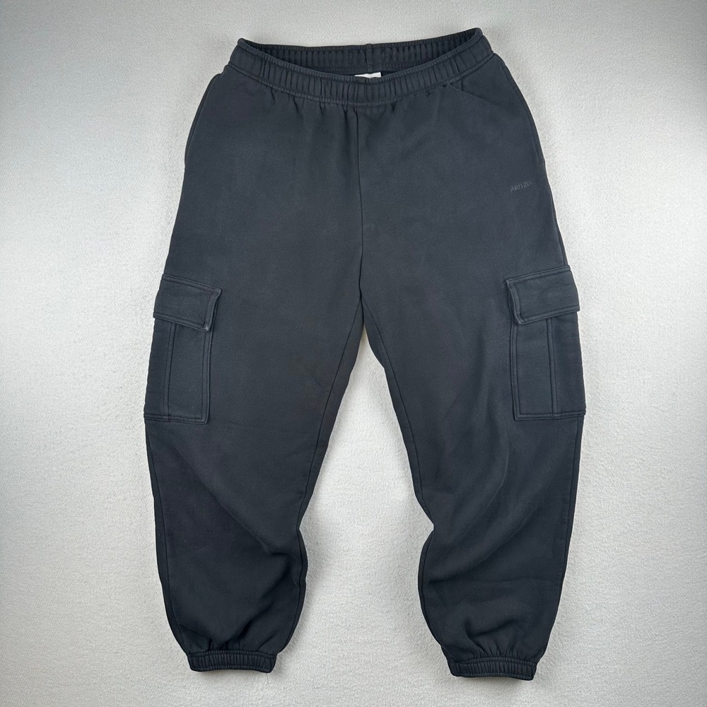 Aritzia Sweatfleece Mega Fit Cargo Sweatpants Women M Black Joggers 116222